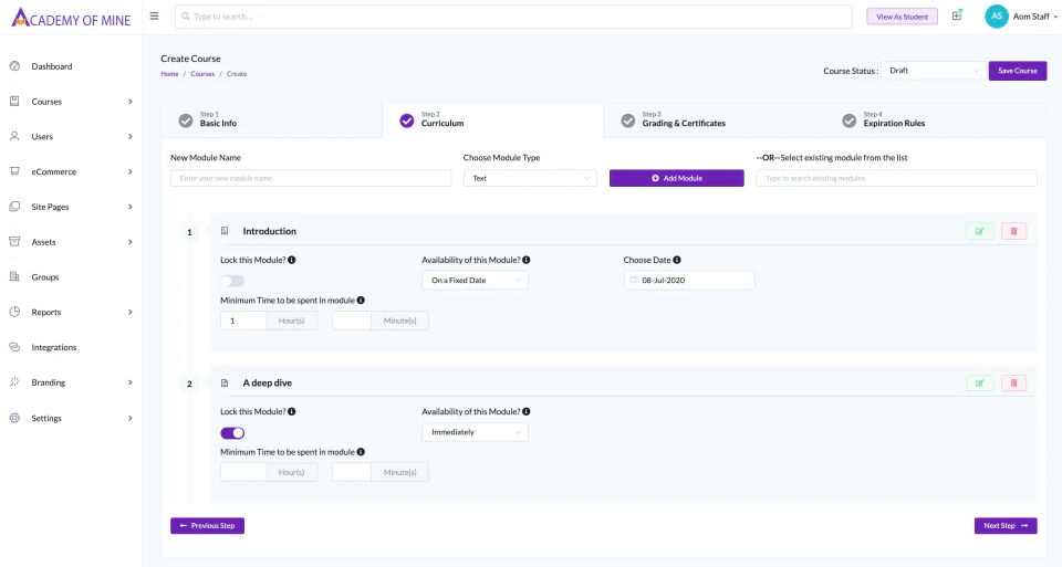 screenshot of Academy Of Mine